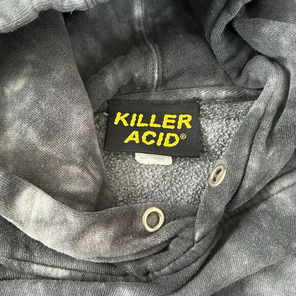 Killer Acid Miles Of Smiles Grey & Black Tie Dye Hoodie - Picture 5 of 7